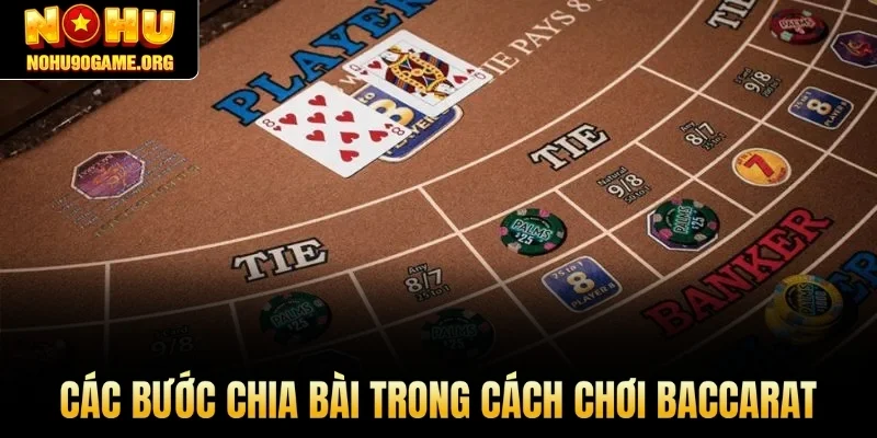 Các bước chia bài trong cách chơi Baccarat